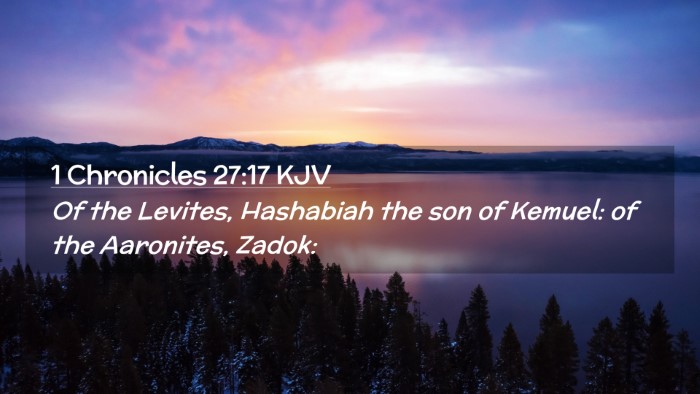 Picture 02 - 1 Chronicles 27:17 KJV Desktop Wallpaper - Of the Levites, Hashabiah the son of Kemuel: of - Desktop Bible Verse Wallpaper