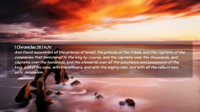 Picture 02 - 1 Chronicles 28:1 KJV Desktop Wallpaper - And David assembled all the princes of Israel, - Desktop Bible Verse Wallpaper