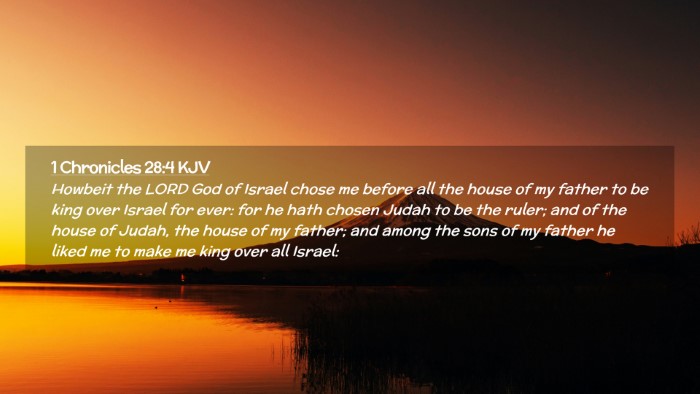 Picture 02 - 1 Chronicles 28:4 KJV Desktop Wallpaper - Howbeit the LORD God of Israel chose me before - Desktop Bible Verse Wallpaper