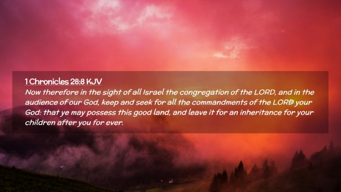 Picture 02 - 1 Chronicles 28:8 KJV Desktop Wallpaper - Now therefore in the sight of all Israel the - Desktop Bible Verse Wallpaper