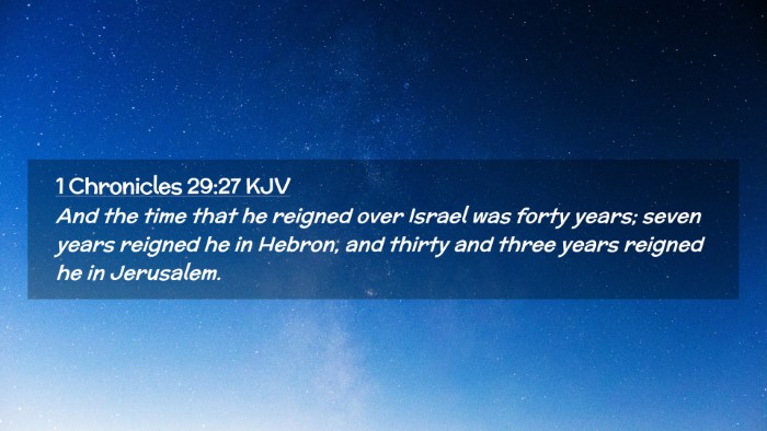 Picture 02 - 1 Chronicles 29:27 KJV Desktop Wallpaper - And the time that he reigned over Israel was - Desktop Bible Verse Wallpaper