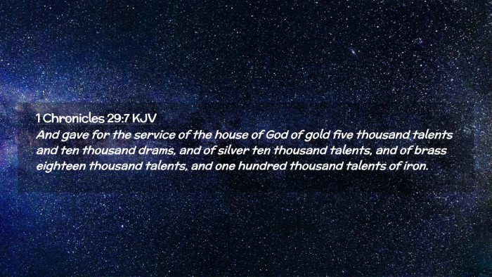 Picture 02 - 1 Chronicles 29:7 KJV Desktop Wallpaper - And gave for the service of the house of God of - Desktop Bible Verse Wallpaper