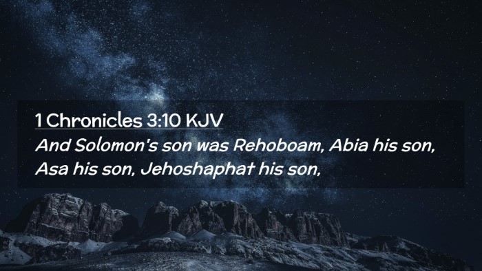 Picture 02 - 1 Chronicles 3:10 KJV Desktop Wallpaper - And Solomon's son was Rehoboam, Abia his son, Asa - Desktop Bible Verse Wallpaper