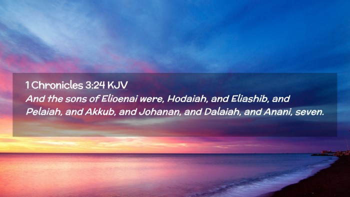 Picture 02 - 1 Chronicles 3:24 KJV Desktop Wallpaper - And the sons of Elioenai were, Hodaiah, and - Desktop Bible Verse Wallpaper