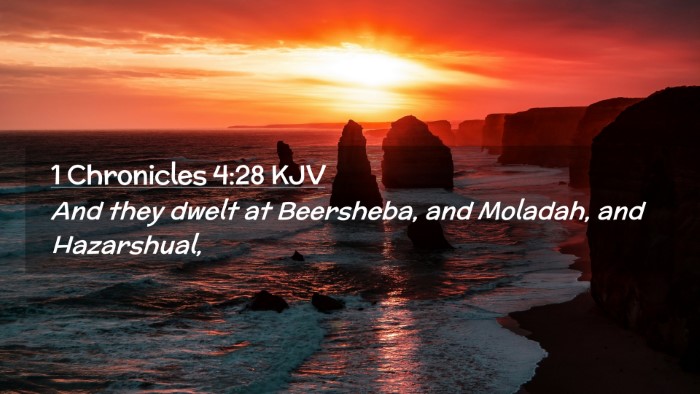 Picture 02 - 1 Chronicles 4:28 KJV Desktop Wallpaper - And they dwelt at Beersheba, and Moladah, and - Desktop Bible Verse Wallpaper