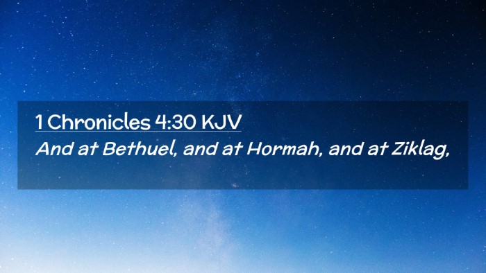 Picture 02 - 1 Chronicles 4:30 KJV Desktop Wallpaper - And at Bethuel, and at Hormah, and at - Desktop Bible Verse Wallpaper