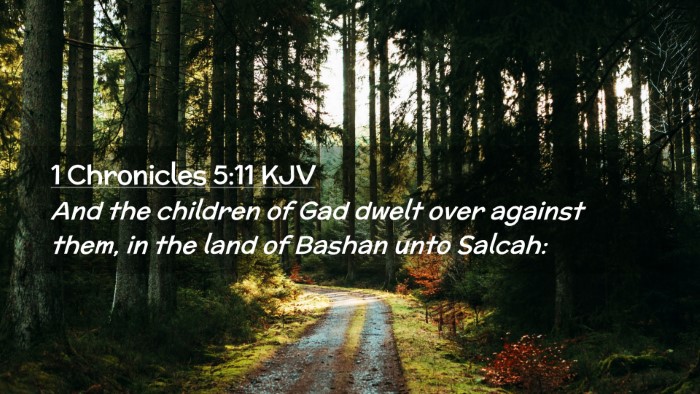 Picture 02 - 1 Chronicles 5:11 KJV Desktop Wallpaper - And the children of Gad dwelt over against them, - Desktop Bible Verse Wallpaper