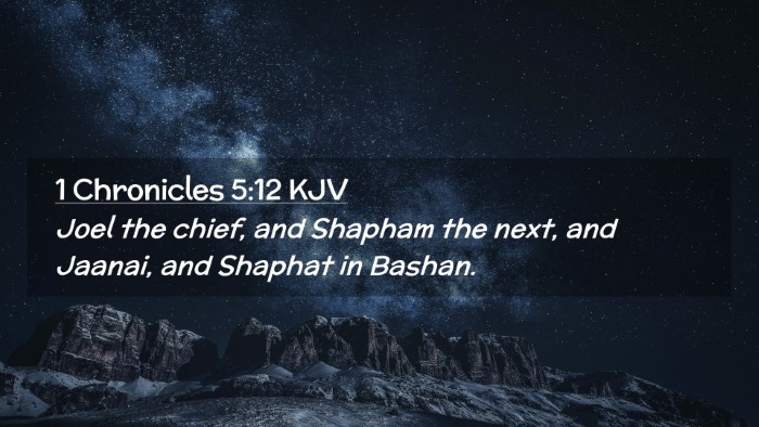 Picture 02 - 1 Chronicles 5:12 KJV Desktop Wallpaper - Joel the chief, and Shapham the next, and Jaanai, - Desktop Bible Verse Wallpaper