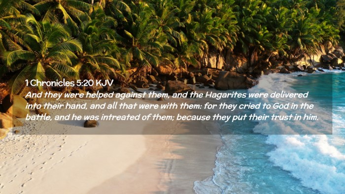 Picture 02 - 1 Chronicles 5:20 KJV Desktop Wallpaper - And they were helped against them, and the - Desktop Bible Verse Wallpaper
