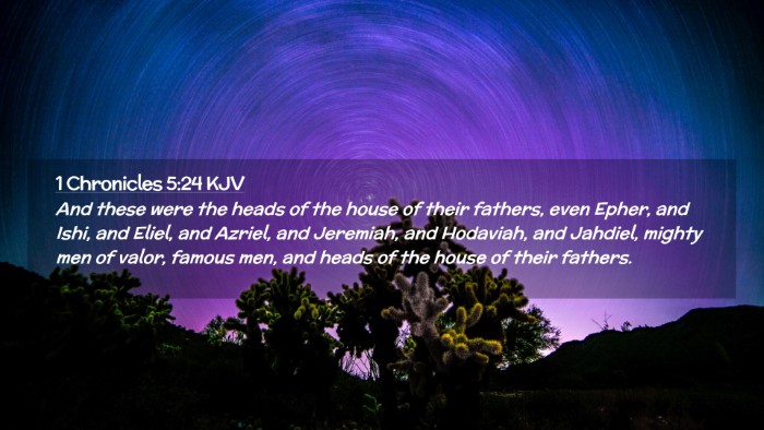 Picture 02 - 1 Chronicles 5:24 KJV Desktop Wallpaper - And these were the heads of the house of their - Desktop Bible Verse Wallpaper