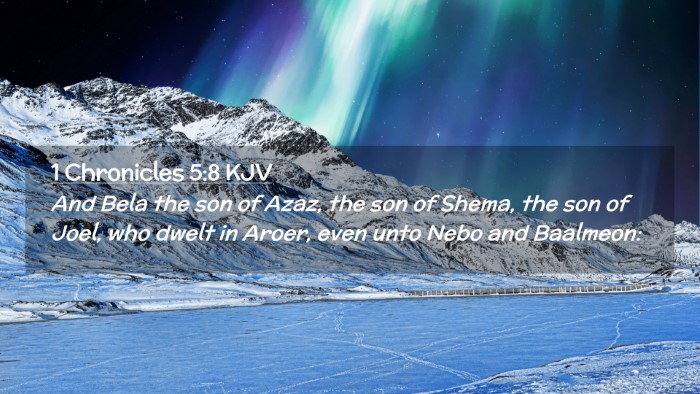 Picture 02 - 1 Chronicles 5:8 KJV Desktop Wallpaper - And Bela the son of Azaz, the son of Shema, the - Desktop Bible Verse Wallpaper