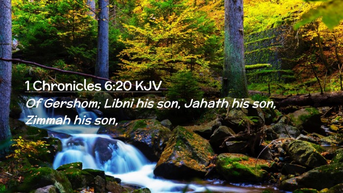 Picture 02 - 1 Chronicles 6:20 KJV Desktop Wallpaper - Of Gershom; Libni his son, Jahath his son, Zimmah - Desktop Bible Verse Wallpaper