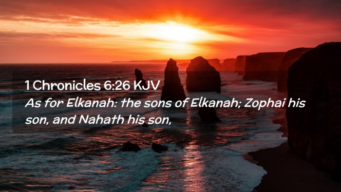 Picture 02 - 1 Chronicles 6:26 KJV Desktop Wallpaper - As for Elkanah: the sons of Elkanah; Zophai his - Desktop Bible Verse Wallpaper