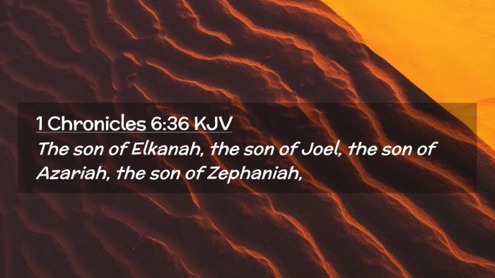 Picture 02 - 1 Chronicles 6:36 KJV Desktop Wallpaper - The son of Elkanah, the son of Joel, the son of - Desktop Bible Verse Wallpaper