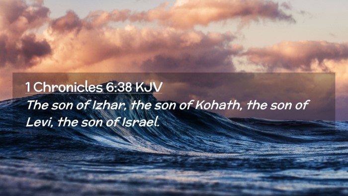 Picture 02 - 1 Chronicles 6:38 KJV Desktop Wallpaper - The son of Izhar, the son of Kohath, the son of - Desktop Bible Verse Wallpaper