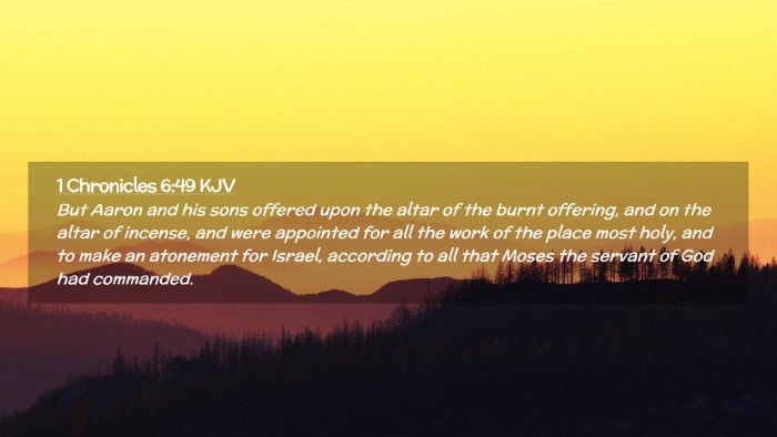 Picture 02 - 1 Chronicles 6:49 KJV Desktop Wallpaper - But Aaron and his sons offered upon the altar of - Desktop Bible Verse Wallpaper