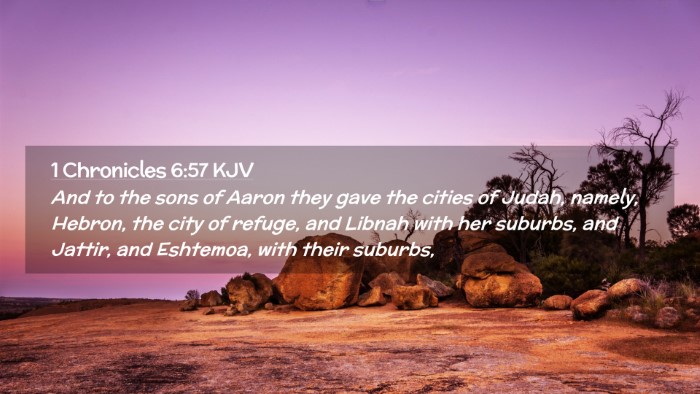 Picture 02 - 1 Chronicles 6:57 KJV Desktop Wallpaper - And to the sons of Aaron they gave the cities of - Desktop Bible Verse Wallpaper