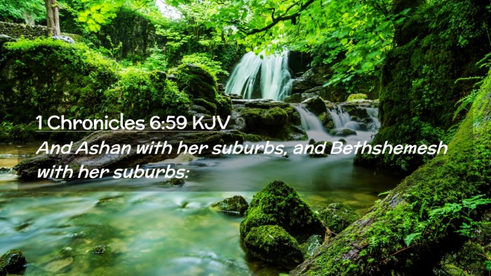 Picture 02 - 1 Chronicles 6:59 KJV Desktop Wallpaper - And Ashan with her suburbs, and Bethshemesh with - Desktop Bible Verse Wallpaper
