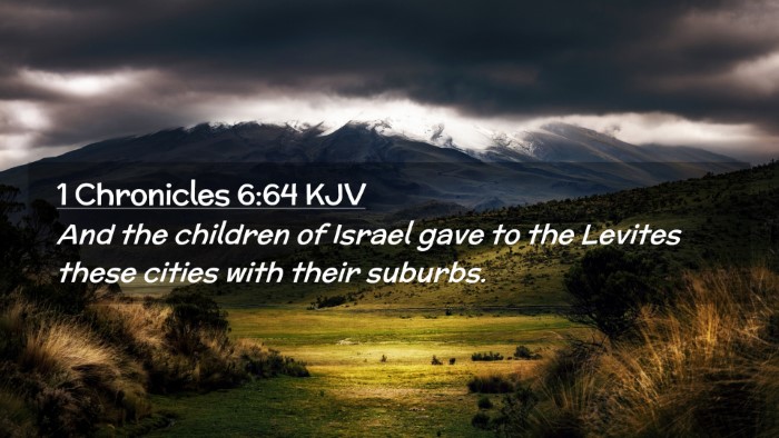 Picture 02 - 1 Chronicles 6:64 KJV Desktop Wallpaper - And the children of Israel gave to the Levites - Desktop Bible Verse Wallpaper