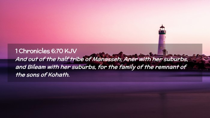 Picture 02 - 1 Chronicles 6:70 KJV Desktop Wallpaper - And out of the half tribe of Manasseh; Aner with - Desktop Bible Verse Wallpaper