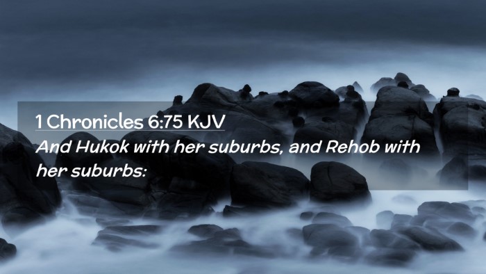 Picture 02 - 1 Chronicles 6:75 KJV Desktop Wallpaper - And Hukok with her suburbs, and Rehob with her - Desktop Bible Verse Wallpaper