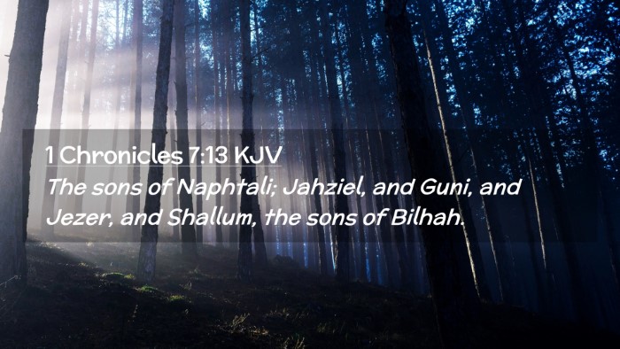 Picture 02 - 1 Chronicles 7:13 KJV Desktop Wallpaper - The sons of Naphtali; Jahziel, and Guni, and - Desktop Bible Verse Wallpaper