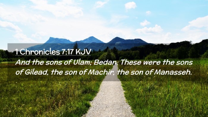 Picture 02 - 1 Chronicles 7:17 KJV Desktop Wallpaper - And the sons of Ulam; Bedan. These were the sons - Desktop Bible Verse Wallpaper