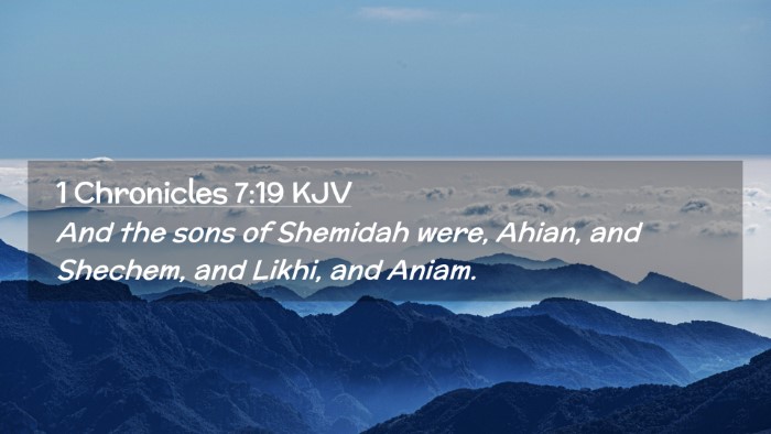 Picture 02 - 1 Chronicles 7:19 KJV Desktop Wallpaper - And the sons of Shemidah were, Ahian, and - Desktop Bible Verse Wallpaper