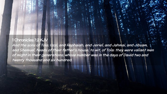 Picture 02 - 1 Chronicles 7:2 KJV Desktop Wallpaper - And the sons of Tola; Uzzi, and Rephaiah, and - Desktop Bible Verse Wallpaper