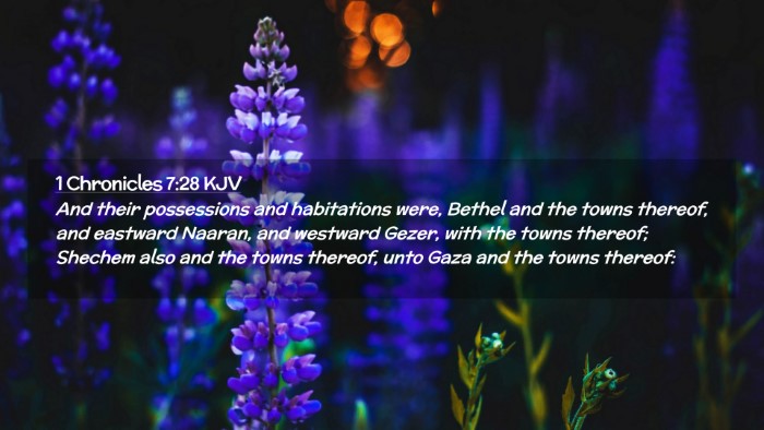 Picture 02 - 1 Chronicles 7:28 KJV Desktop Wallpaper - And their possessions and habitations were, - Desktop Bible Verse Wallpaper