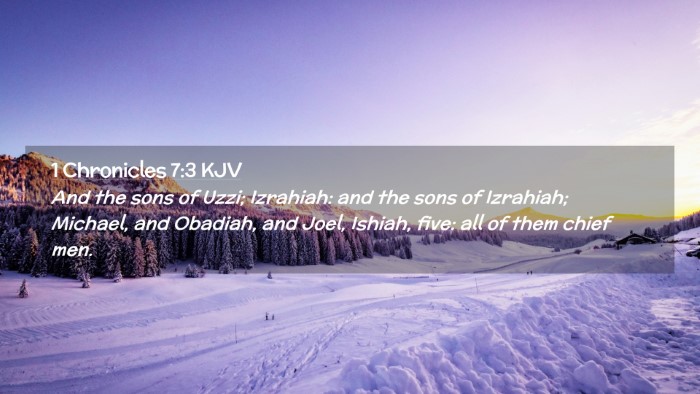 Picture 02 - 1 Chronicles 7:3 KJV Desktop Wallpaper - And the sons of Uzzi; Izrahiah: and the sons of - Desktop Bible Verse Wallpaper