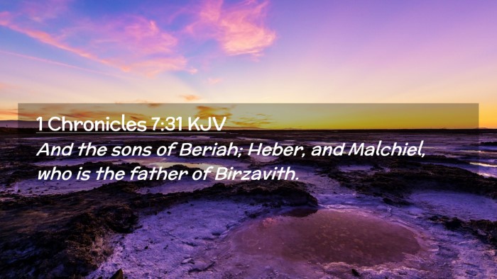 Picture 02 - 1 Chronicles 7:31 KJV Desktop Wallpaper - And the sons of Beriah; Heber, and Malchiel, who - Desktop Bible Verse Wallpaper