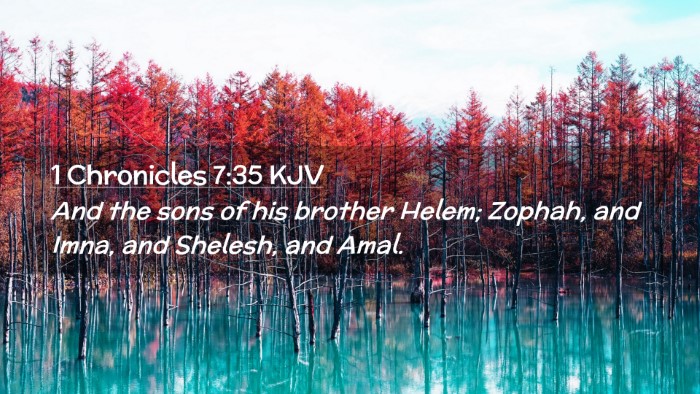 Picture 02 - 1 Chronicles 7:35 KJV Desktop Wallpaper - And the sons of his brother Helem; Zophah, and - Desktop Bible Verse Wallpaper