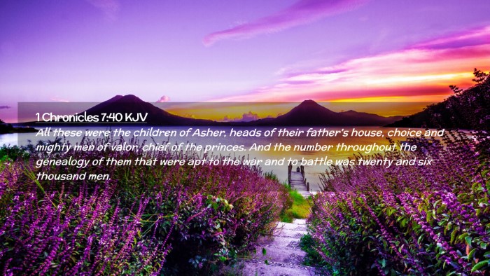 Picture 02 - 1 Chronicles 7:40 KJV Desktop Wallpaper - All these were the children of Asher, heads of - Desktop Bible Verse Wallpaper
