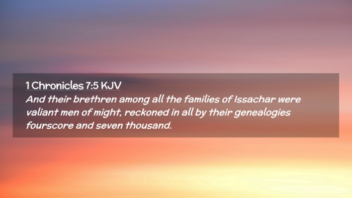 Picture 02 - 1 Chronicles 7:5 KJV Desktop Wallpaper - And their brethren among all the families of - Desktop Bible Verse Wallpaper