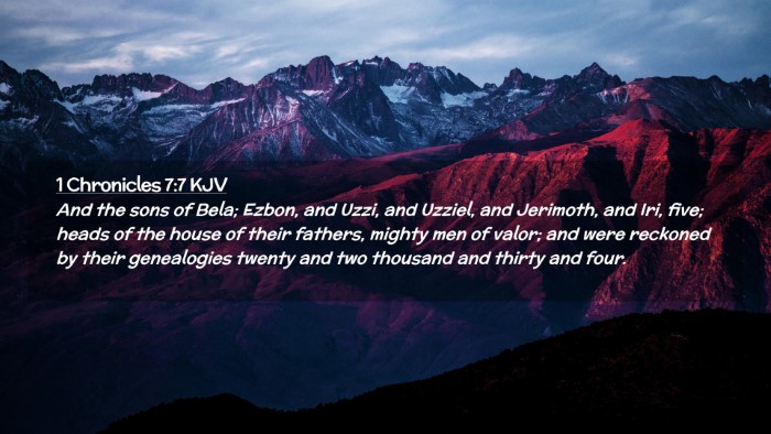 Picture 02 - 1 Chronicles 7:7 KJV Desktop Wallpaper - And the sons of Bela; Ezbon, and Uzzi, and - Desktop Bible Verse Wallpaper