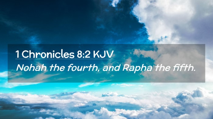 Picture 02 - 1 Chronicles 8:2 KJV Desktop Wallpaper - Nohah the fourth, and Rapha the - Desktop Bible Verse Wallpaper