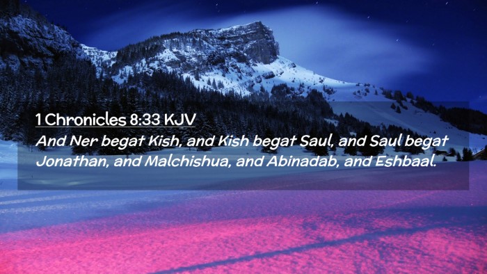 Picture 02 - 1 Chronicles 8:33 KJV Desktop Wallpaper - And Ner begat Kish, and Kish begat Saul, and Saul - Desktop Bible Verse Wallpaper
