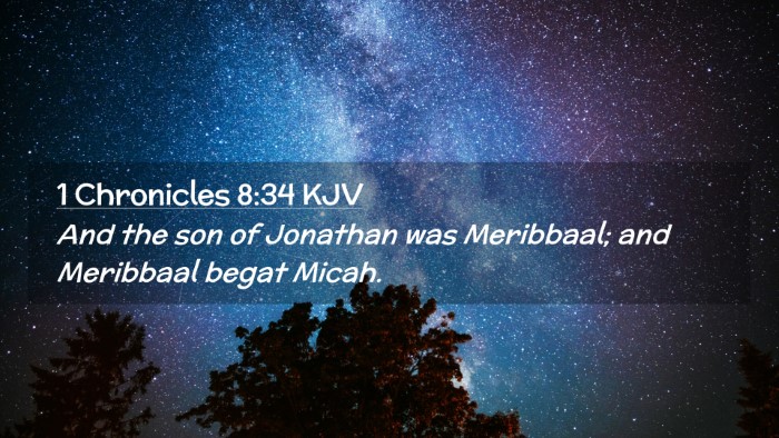 Picture 02 - 1 Chronicles 8:34 KJV Desktop Wallpaper - And the son of Jonathan was Meribbaal; and - Desktop Bible Verse Wallpaper