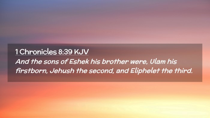 Picture 02 - 1 Chronicles 8:39 KJV Desktop Wallpaper - And the sons of Eshek his brother were, Ulam his - Desktop Bible Verse Wallpaper