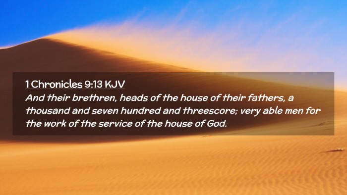 Picture 02 - 1 Chronicles 9:13 KJV Desktop Wallpaper - And their brethren, heads of the house of their - Desktop Bible Verse Wallpaper