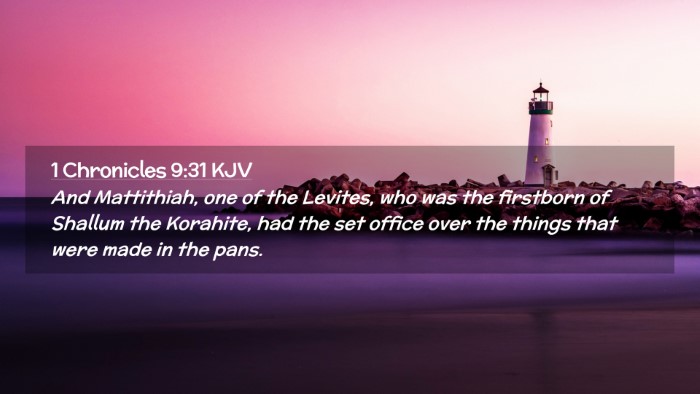 Picture 02 - 1 Chronicles 9:31 KJV Desktop Wallpaper - And Mattithiah, one of the Levites, who was the - Desktop Bible Verse Wallpaper