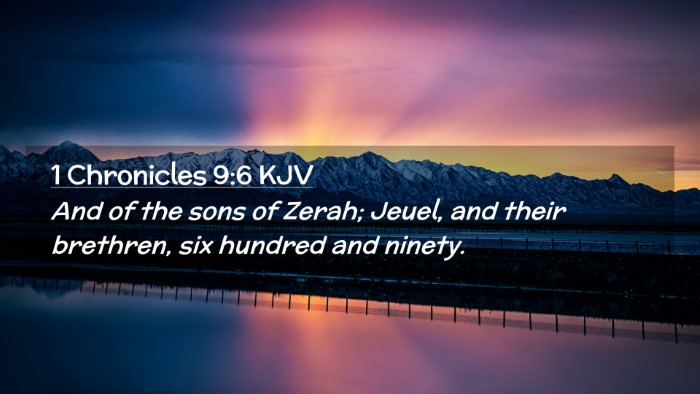 Picture 02 - 1 Chronicles 9:6 KJV Desktop Wallpaper - And of the sons of Zerah; Jeuel, and their - Desktop Bible Verse Wallpaper