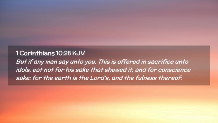 Picture 02 - 1 Corinthians 10:28 KJV Desktop Wallpaper - But if any man say unto you, This is offered in - Desktop Bible Verse Wallpaper