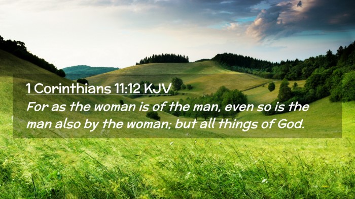 Picture 02 - 1 Corinthians 11:12 KJV Desktop Wallpaper - For as the woman is of the man, even so is the - Desktop Bible Verse Wallpaper