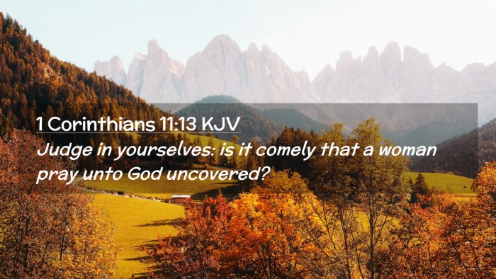 Picture 02 - 1 Corinthians 11:13 KJV Desktop Wallpaper - Judge in yourselves: is it comely that a woman - Desktop Bible Verse Wallpaper