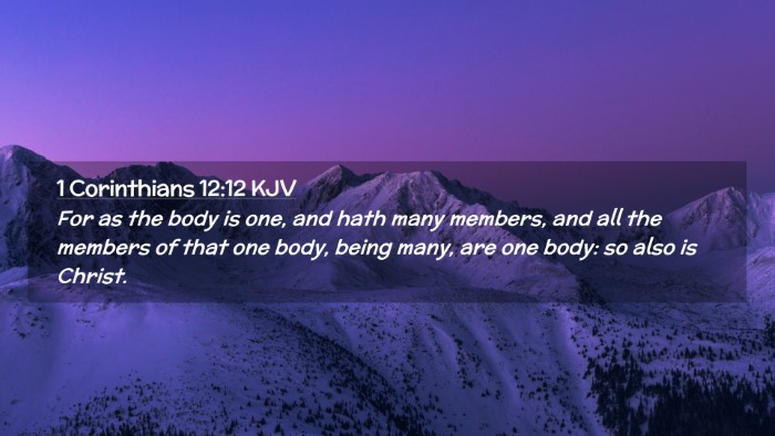 Picture 02 - 1 Corinthians 12:12 KJV Desktop Wallpaper - For as the body is one, and hath many members, - Desktop Bible Verse Wallpaper