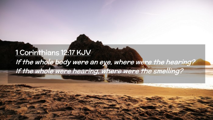 Picture 02 - 1 Corinthians 12:17 KJV Desktop Wallpaper - If the whole body were an eye, where were the - Desktop Bible Verse Wallpaper