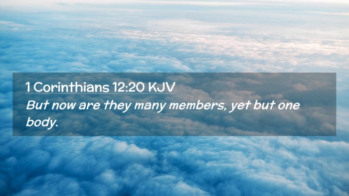 Picture 02 - 1 Corinthians 12:20 KJV Desktop Wallpaper - But now are they many members, yet but one - Desktop Bible Verse Wallpaper