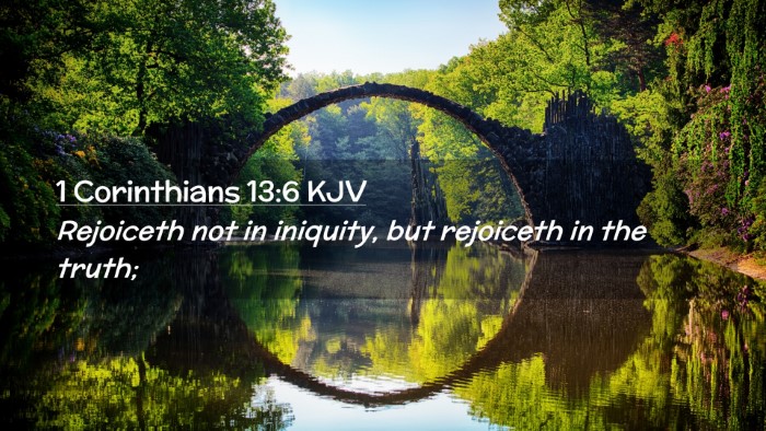Picture 02 - 1 Corinthians 13:6 KJV Desktop Wallpaper - Rejoiceth not in iniquity, but rejoiceth in the - Desktop Bible Verse Wallpaper
